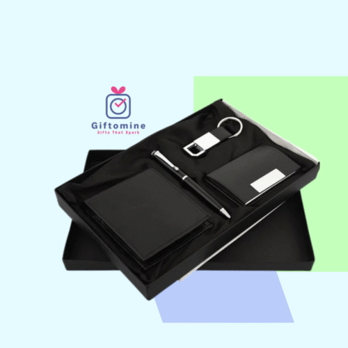 Smart- 4-in-1 Gift Set – Wallet, Card Holder, Metal Pen & Keychain