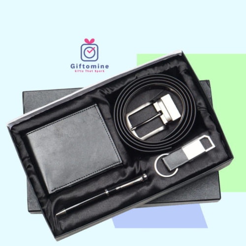 Executive 4-in-1 Gift Set – Wallet, Belt, Metal Pen & Keychain