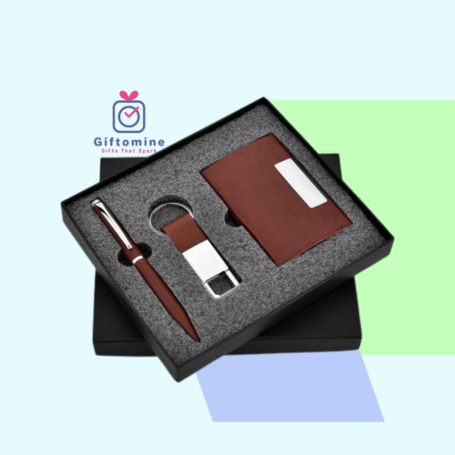 Executive 3-in-1 Gift Set – Metal Pen, Card Holder & Keychain