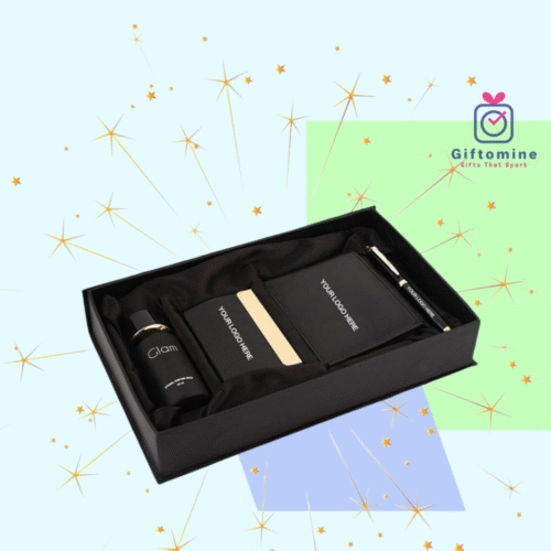 Luxury 4-in-1 Gift Set – Perfume, Wallet, Card Holder & Metal Pen