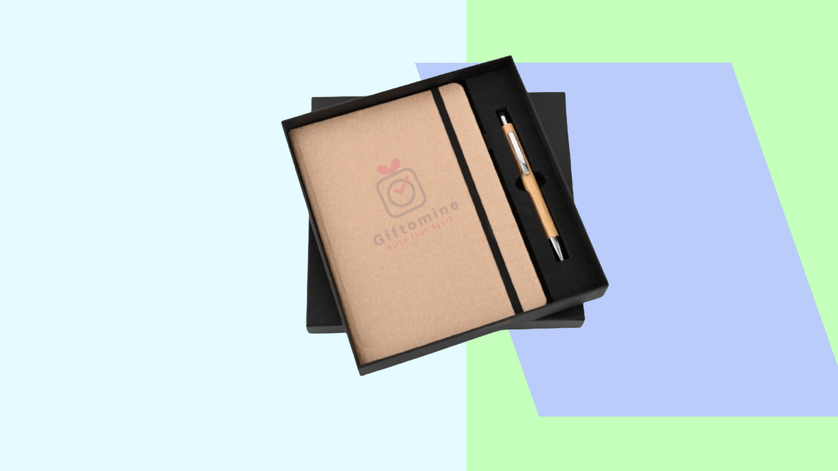 Company Culture Presentation Wooden Diary and Pen set - Image 1